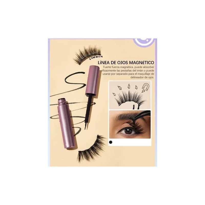 Pestañas Magnéticas Maquillajes Reutilizable Super Suave 8x1