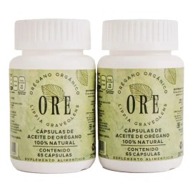 Aceite De Oregano Ore, 65 Capsulas Cu Kit 2 Frascos                                                                                                   