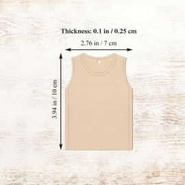 Creaides 20pcs Jersey Wood DIY Crafts Cutouts Wooden Basketball Jersey Shaped Hanging Ornaments Whit Ropes Wood Tags for DIY Projects Sport Themed Party Home Decoration