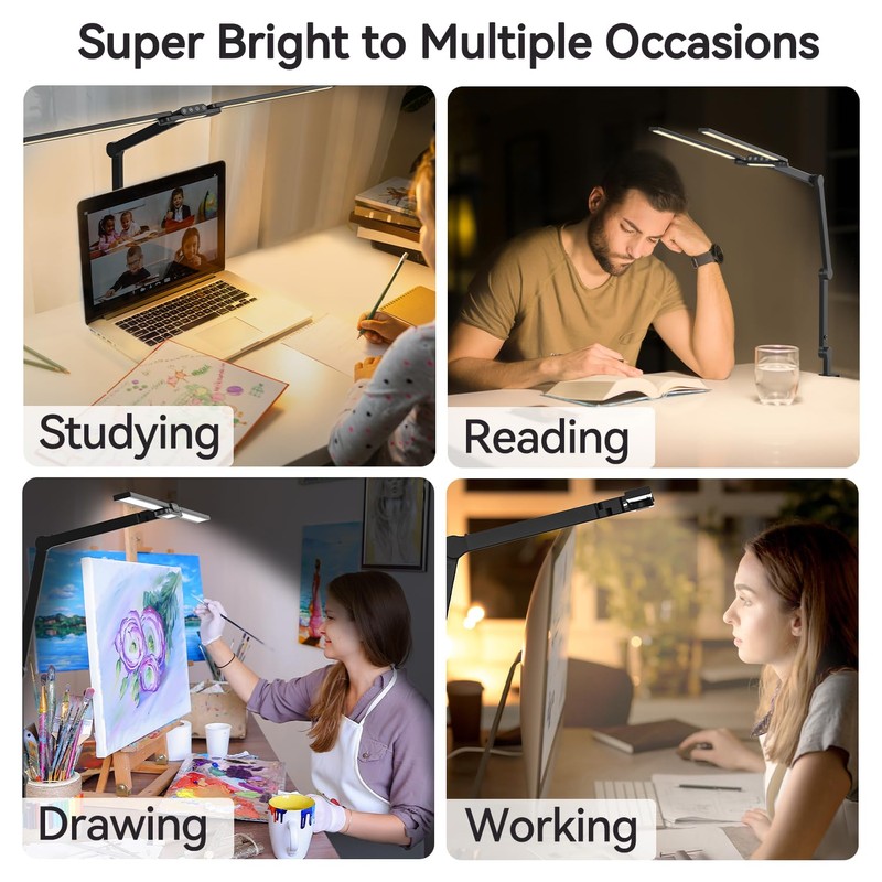 LED Architect Desk Lamp with Clamp - 24W Ultra Bright