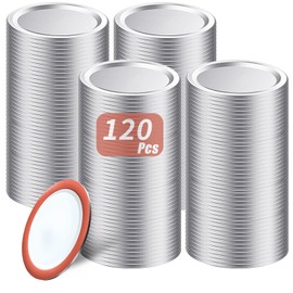 Mason Jar Lids, 120 PCS Regular Mouth Canning Lids, 70MM Airtight Leak Proof Canning Jar Lids with Seals Ring for Ball, Kerr Jars, Silver