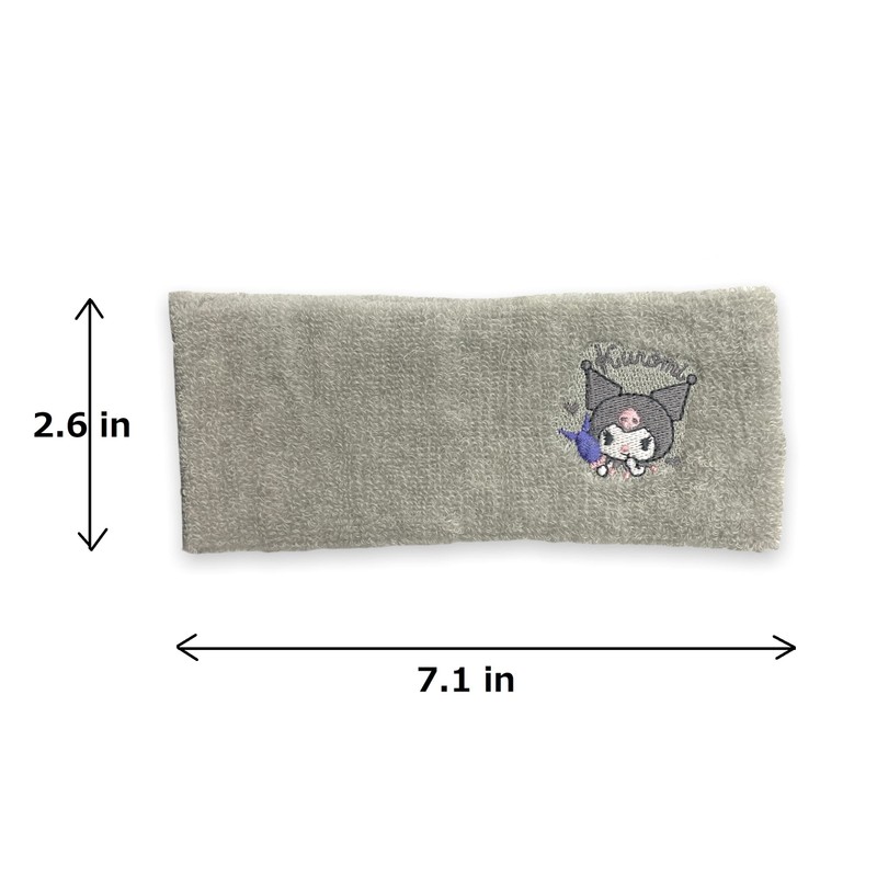Sanrio Kuromi Flor Fabric Embroidered Headband for Women Face Wash