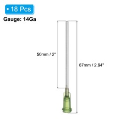 PATIKIL 14Ga Dispensing Needles, 18PCS 2 in Industrial Blunt Tip Dispensing Needle Syringes with Luer Lock Needle 2inch Long for Refilling Liquid Inks Adhesive Glue Oil, Dark Green