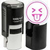 MaxMark Round Self Inking Emoji Stamp - Tongue - Pink