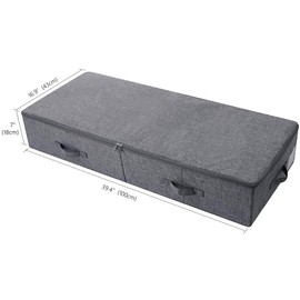 Large Under the Bed Storage Container for Duvets, Blankets Bedding Accessories, Black Gray