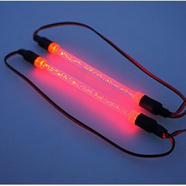 MOHERO 1/10 RC Car Chassis Body LED Light Strip Tube for RC Drifting Car Truck Tank (Red)