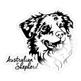 Spreadshirt Australian Shepherd Dog Aussie Shepherd Dog Sticker, Max. 10 x 10 cm, 10 x 10 cm, Glossy Transparent