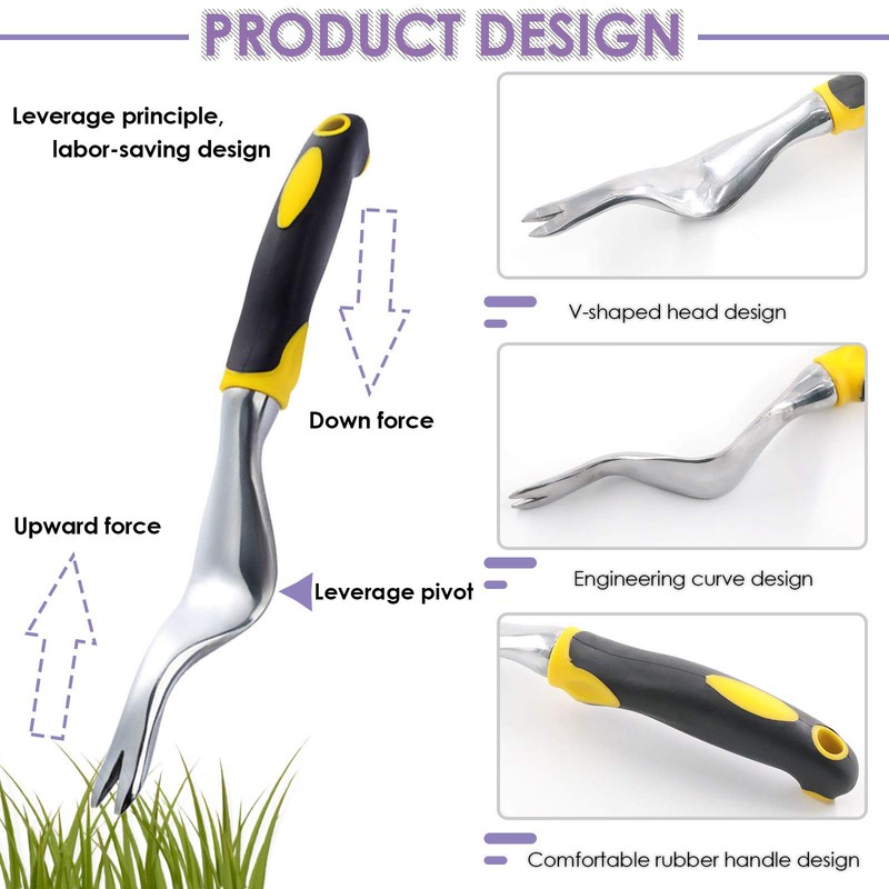 Swpeet 5Pcs Manual Weeders Puller Tool Kit, Weed Puller Tool