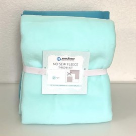 Solid Fleece No Sew Throw Kit - Teal/Turquoise (50x60)