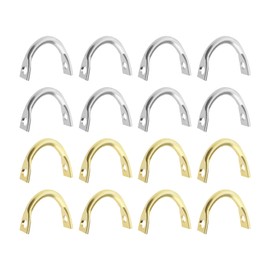 eMagTech Pack of 200 Fishing Clevis 7.5 x 6 mm Easy Spin Spinner U Type 1 mm Bait Making Bore U-shaped Brass Links Bait Making Accessories Freshwater Saltwater Gold and Silver