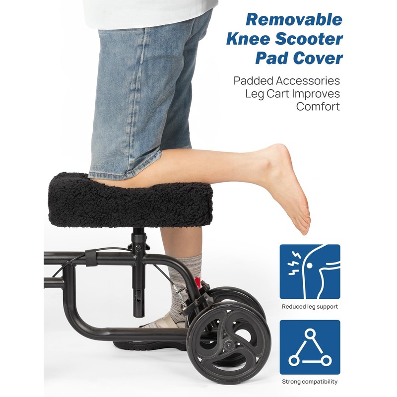 JOYTUTUS Knee Scooter Cushion Cover, Knee Scooter Pad for Comfort,