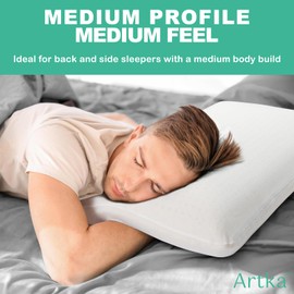 Miebeiea 100% Natural Talalay Latex Pillow for Sleeping with Removable Cotton Cover, Premium Soft Bed Pillow Helps Relieve Pain and Pressure, Suitable for Side Back or Stomach Sleepers