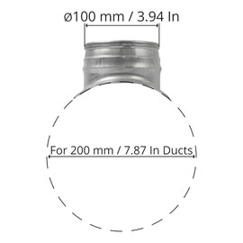 Round Saddle Take Off for 8'' Inch Duct - 4'' Outlet Branch Extension - 90 Degree Splitter - Vent Duct Transition - Round Easy-Fit Galvanized Steel HVAC Takeoff Ducting