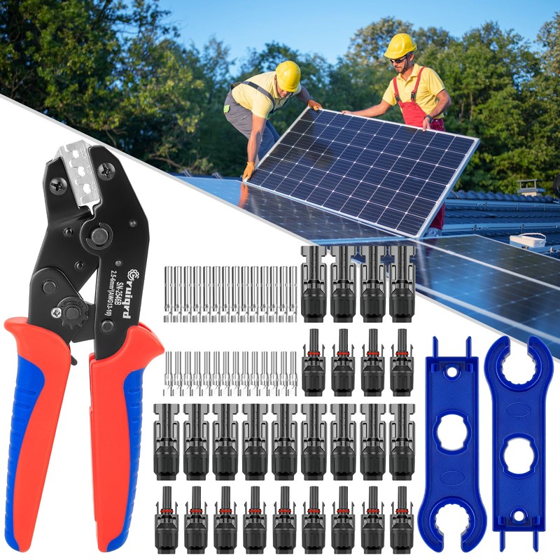 Solar Crimping Tool Set 2.5/4/6 mm² (AWG 13-10) PV Cable,