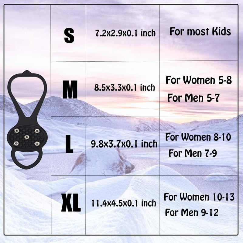 Non Slip Ice Snow Traction Cleats,Ice Gripper Spike with 5