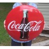 Coca-Cola 16" Coca Cola Metal Dome Button Coke Advertising Sign