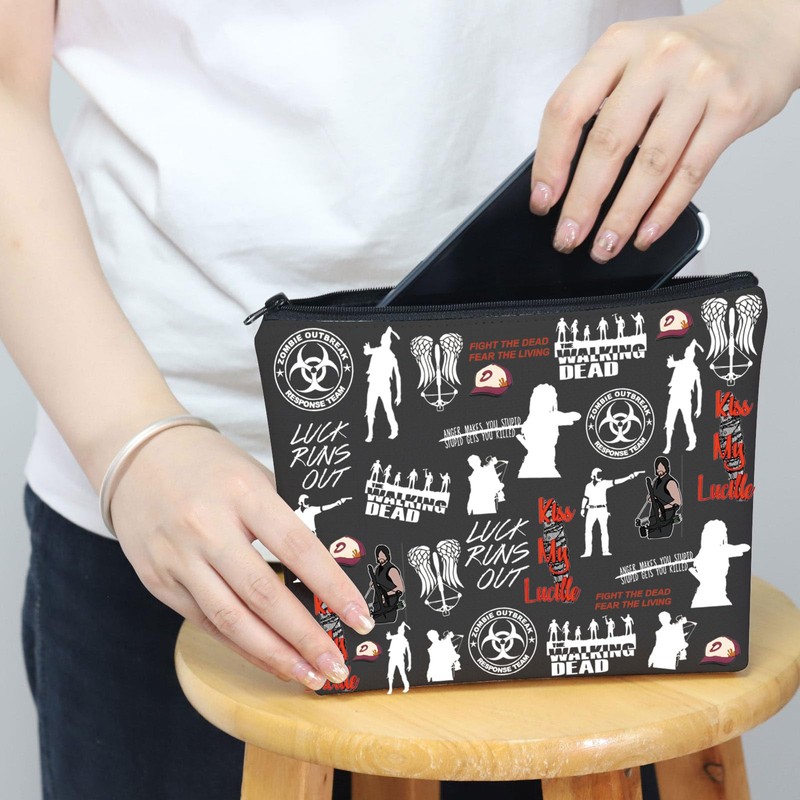 W-alking Dead Cosmetic Bag TWD Merch TWD Fans Gift Zombie