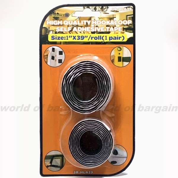 Topzone 1 x 39" inches Hook and Loop Pair Strip