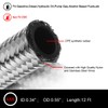 12FT 6AN 3/8 Fuel Line Hose Braided Stainless Steel w/6pcs