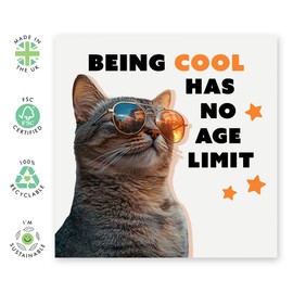 Central 23 Funny Birthday Cards For Men - Being Cool Has No Age Limit - Dad Birthday Cards - Brother Birthday Card - Hilarious Gifts For Him Cat Mum And Dad Fur Parents - Comes With Cute Stickers