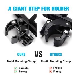 kemimoto ATV Cup Holder Motorcycle Bottle Holder Univesal Drink Holder with Metal Clamp Bike Cup Holder for Water Bottle Compatible Boat, Stroller, Walker, Wheelchair, Kayak, Scooter, Golf Cart, Desk