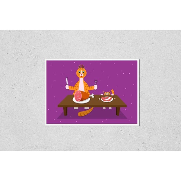 Wall Art Poster Print of Food for Cats and Pets.