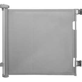 Retractable Baby Gate,Mesh Baby Gate or Mesh Dog Gate,34" Tall,Extends up to 71" Wide,Child Safety Gate for Doorways, Stairs, Hallways, Indoor/Outdoor Grey