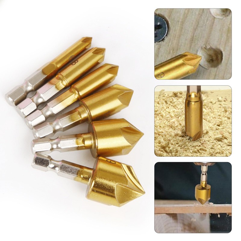 12 PCS Countersink Drill Bit Set, 6 PCS High Speed