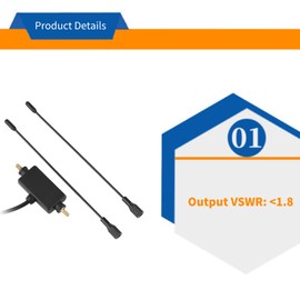 Lazmin Antena de Enchufe Macho, Antena de Amplificador de señal 118in 433MHZ de Alta Ganancia gsm GPRS SMA
