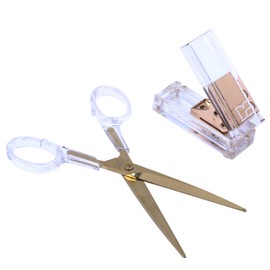 Acrylic Gold Single Hole Punch and Scissors by Draymond Story - All Gold Everything Desk Stationery (Men Birthday Gift Ideas)