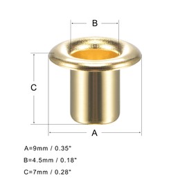 uxcell Grommets Eyelets with Washers Kit, 9 x 4.5 x 7mm Copper Grommet Chrome Plated for DIY or Craft Projects Brass Tone 100 Set