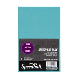 Speedball 4202 Speedy-Cut Easy Block Printing Carving Block – Soft Rubber-Like Material, Blue, 4 x 6 Inches