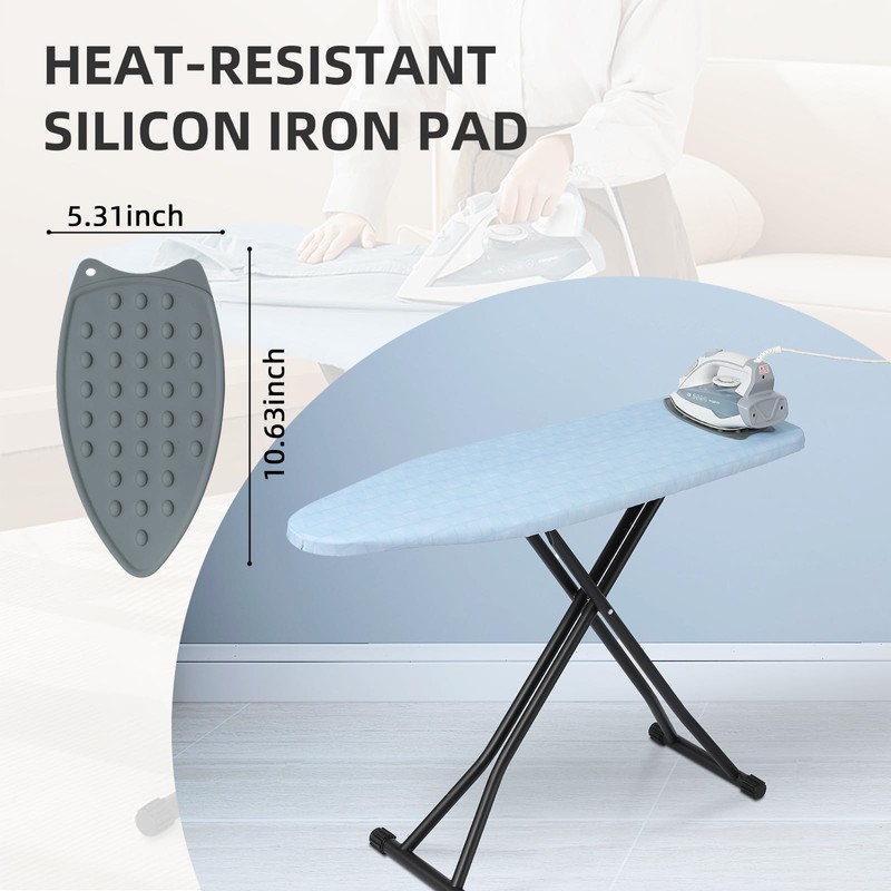 Ironing Board Adjustable Height Folding Ironing Board with Iron Pad,
