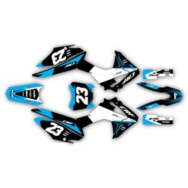 Graphics kit for Honda CRF125f (2013-2018) Evader Series Cyan 9 Mil-Dirt bike Custom Racing Graphics Decals Stickers Kit, no-plastics