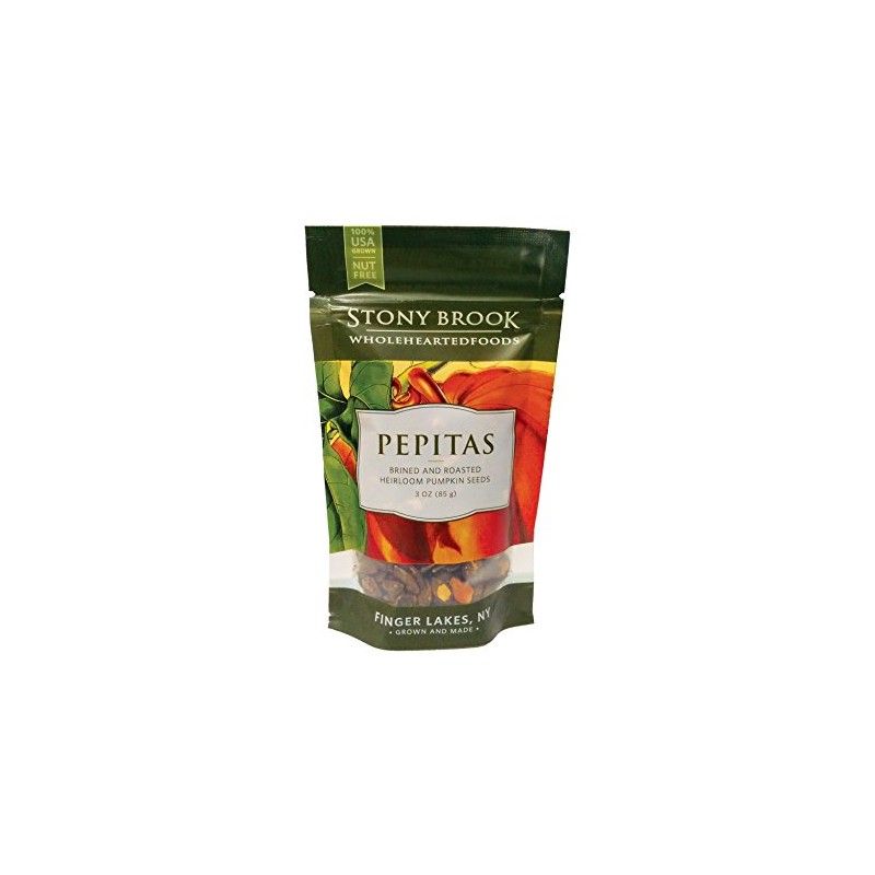 Stony Brook Brined & Roasted Pepitas, 3 ounce bags (pack