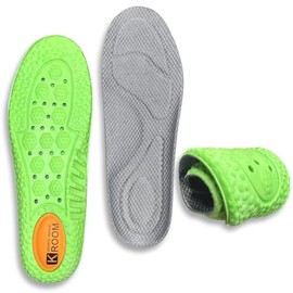 Soles Insoles for Men and Women, 4D Cloud Soft Shock Absorption Insoles Comfort Sports Shoe Inserts, Arch Support Insoles, Memory Foam Insoles (Gray, W 11-12 / M 9.5-10.5 (11.02''))