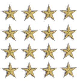 Pack of 24 Star Sew On Appliques Embroidered Stickers Badges Repair Patches 1.77inch for Hats Clothes Shoes Shirts Jackets (Star Gold 24pcs)