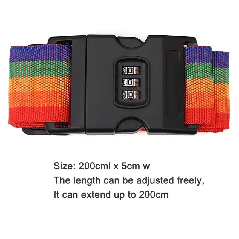 Suitcase Strap, Suitcase Strap Strap, Adjustable Luggage Strap with Combination