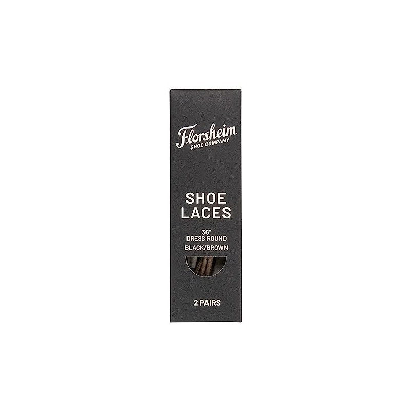 Florsheim Dress Shoe Round Lace 36" 2 Pack, Black/Brown