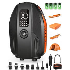 Falmets Paddle Board Electric Pump, 18000mAh Rechargeable 20PSI High Pressure SUP Pump, Intelligent Dual Stage Inflation & Deflation, Auto-Off for Stand Up Paddle Boards, Surfing Kite, Tent, Boat