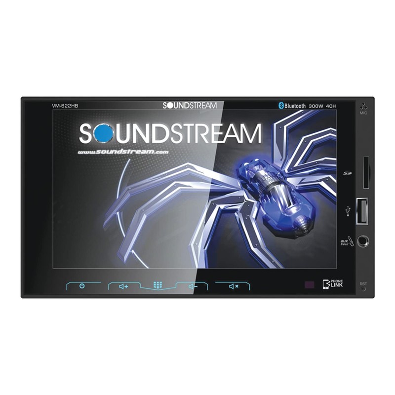 Soundstream VM-622HB VM-622HB 6.2-Inch Double-DIN Mechless Head Unit with Bluetooth