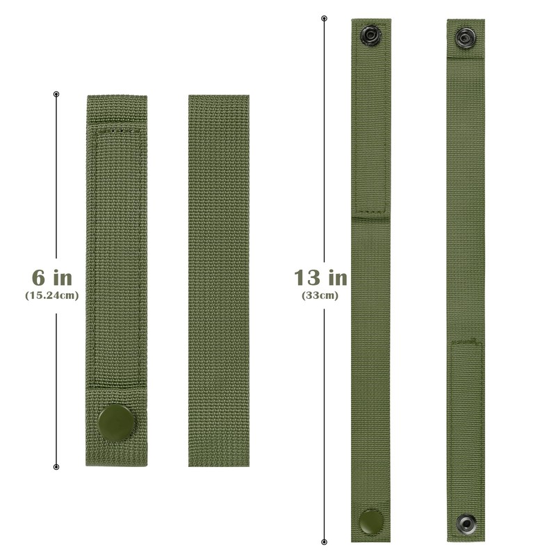 4 Pack Molle Straps with Snaps 6 inch, Tactical Mod