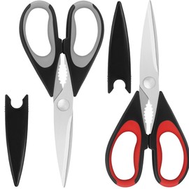 2-Pack Kitchen Scissors All Purpose Heavy Duty Shears Stainless Steel Cuisine Folding for Meat Dishwasher Safe Food Cooking Article Scissor