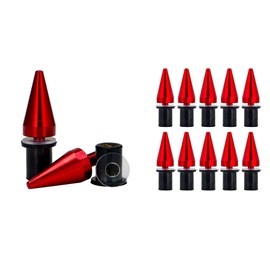 Rolling Gears 10-Piece Aluminum Spike Motorcycle Universal Fit Fairing Bolts Windshield Screws Set, Anodized M5 x 15mm Windscreen Bolts with Washers Rubber Well Nuts Red