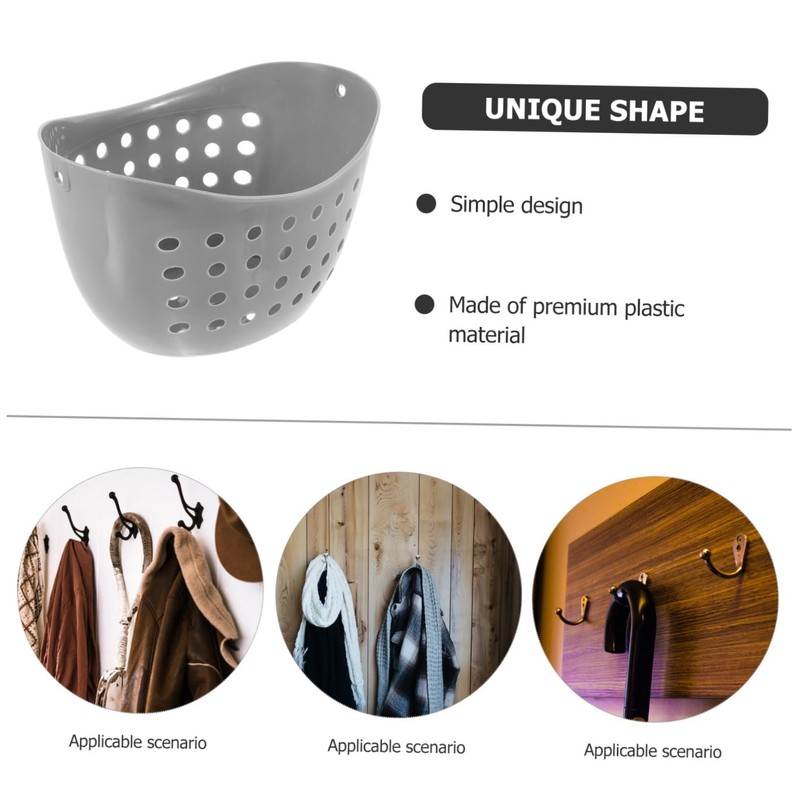 LABRIMP Hook Storage Basket Perforated Drainable Container for Toiletries and