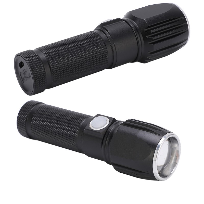 Flash Light P01 Portable Waterproof Black Handheld Flashlights with Data