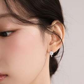 Gold & Deer G-DIA Moissanite 5-part 1 carat one-touch earrings 5-part / 골드앤디어 G-DIA 모이사나이트 5부  1캐럿 원터치 귀걸이 5부