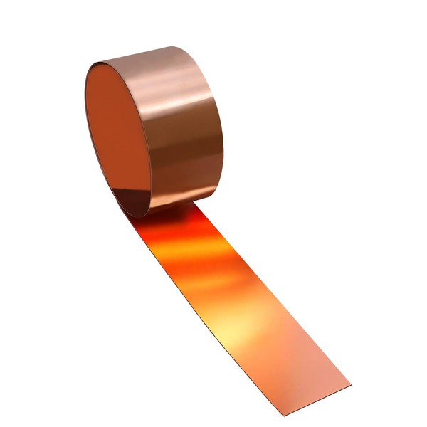 Uxney Copper Sheet Roll-Copper Flashing 99.9% Pure-1000x50x0.5mm(LxWxT)-1Pack-Applicable to Various House