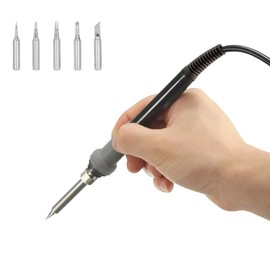 EZONEDEAL Electric Soldering Irons Kit With Fast Heat up, 200~450°C Temperature Control 60W/220V with 5pcs Soldering Iron Tips, Soldering Iron Pen, Solder Iron Welding Tool for Electronics Repair