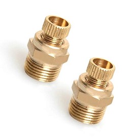 BE-TOOL Compressor Drain Valve, 2 Pieces Drain Valve, Brass Tone Water Drain Valve for Air Compressor PT (1/4")